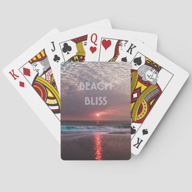 Strandbliss tropisches Paradies Sonnenuntergang Bä Spielkarten (Rückseite)