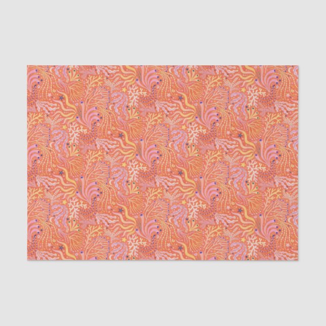 Strandboho-Seegras Orange Seidenpapier (Vorderseite)