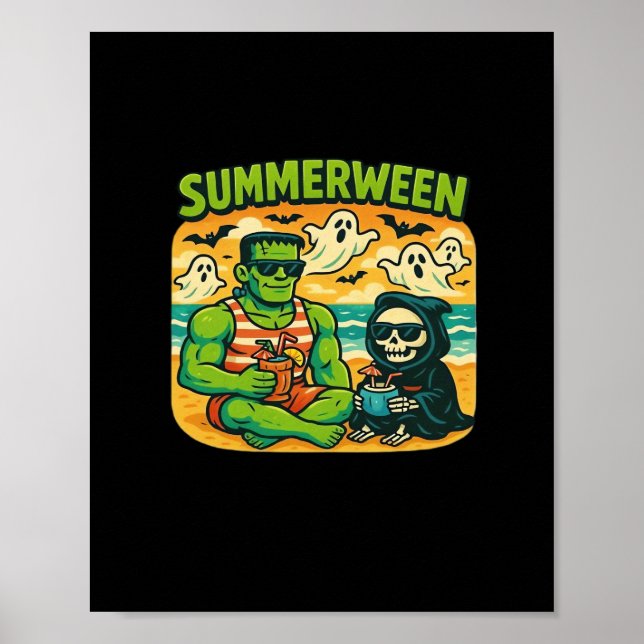 Strandbugeymen - Retro Summerween Vibes Class Poster (Vorne)