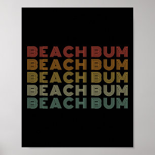 Strandbummler Lustiger Strandurlaub Sommer Retro V Poster