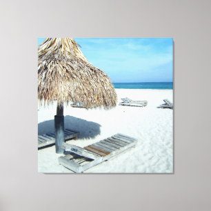Strandcabana-tropische landschaftliche Kunst Leinwanddruck