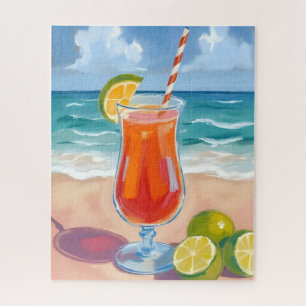 Strandcocktail Ozeanwellen Aquarellmalerei
