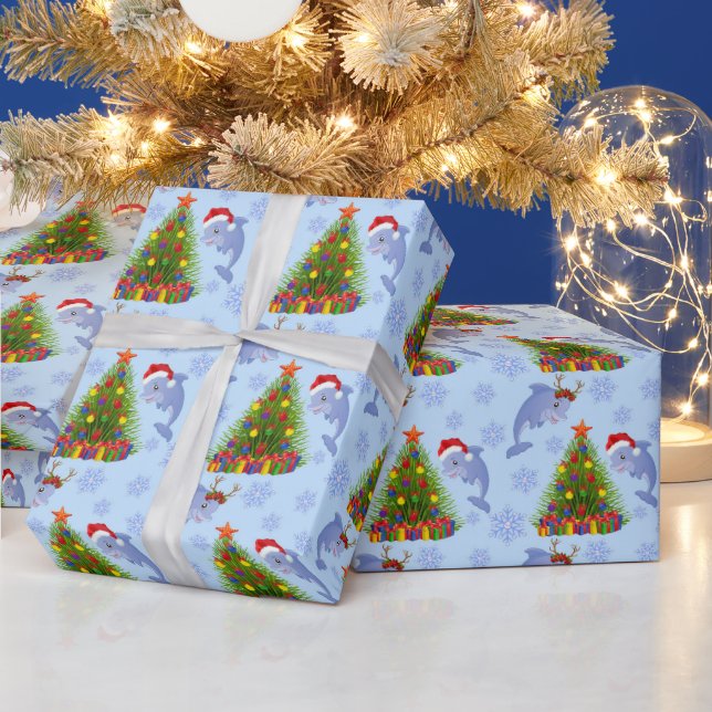 Stranddelphin Geschenkpapier (Feiertage)