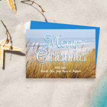 Stranddünen Frohe Weihnachten Flachkarten