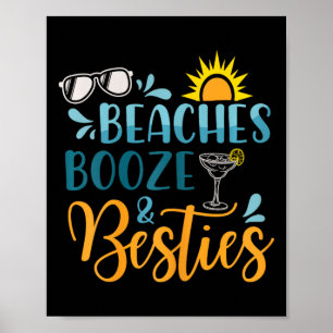 Strände Boost and Besties Funny Beach Lover Sommer Poster