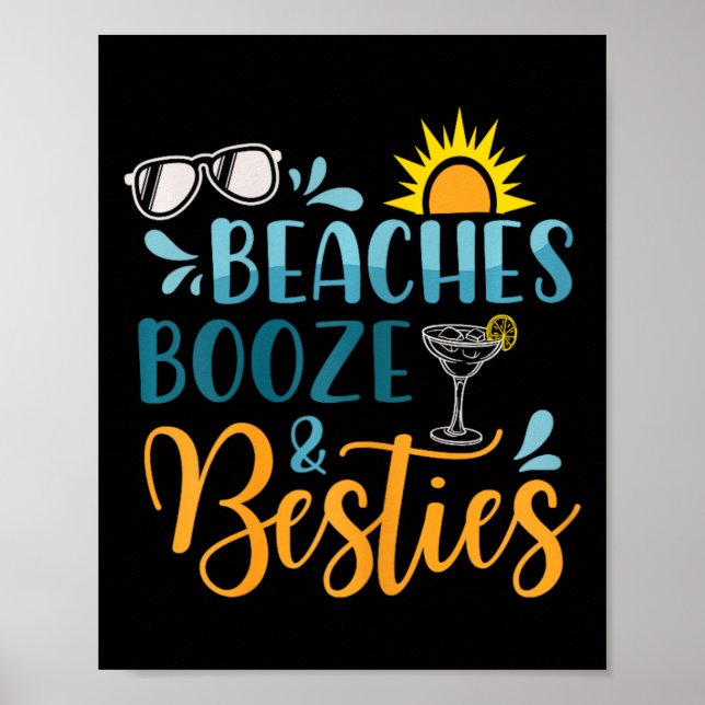Strände Boost and Besties Funny Beach Lover Sommer Poster (Vorne)