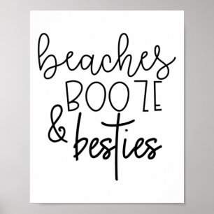 Strände Boost and Besties Funny Summer Beste Freun Poster