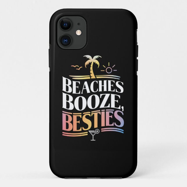 Strände Booze & Besties Kokospalmen Sommer Case-Mate iPhone Hülle (Rückseite)