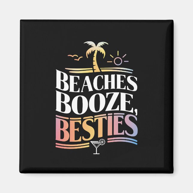 Strände Booze & Besties Kokospalmen Sommer Magnet (Vorne)