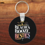 Strände Booze & Besties Kokospalmen Sommer Schlüsselanhänger<br><div class="desc">Strände Booze & Besties Kokospalmen Tree Sommerurlaub</div>
