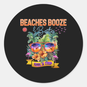 Strände Booze Besties Myrtle Beach South Carolina Runder Aufkleber
