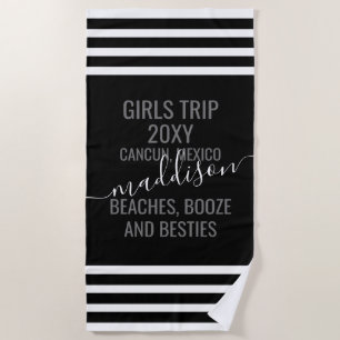 Strände Booze Besties Personalisiert Bachelorette Strandtuch