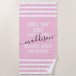 Strände Booze Besties Personalisiert Girls Tour Ro Strandtuch