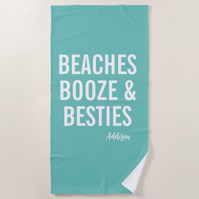 Strände Bucht & Besties Aquamarin Strandtuch (Vorderseite)
