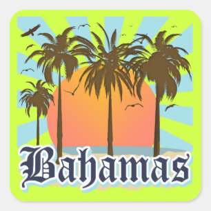 Strände der Bahamas Quadratischer Aufkleber