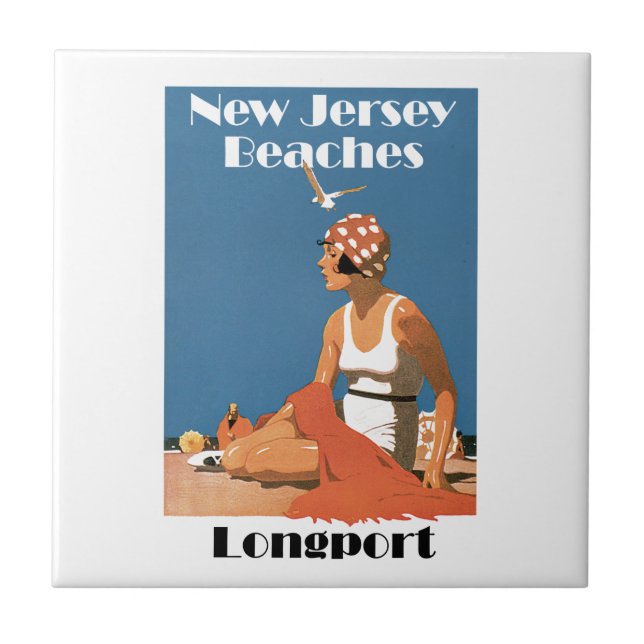 Strände in New Jersey ~ Longport Fliese (Vorderseite)
