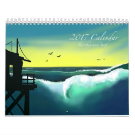 Strände und Brandungs-Kunst-Kalender 2017 Kalender
