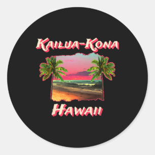 Strände von Kailua-kona Hawaii Runder Aufkleber