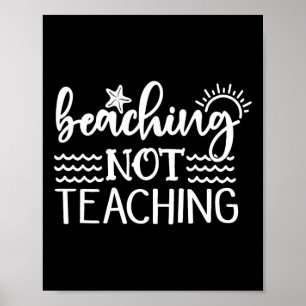 Stranden Nicht Unterrichten Lustiger Sommer Lehrer Poster
