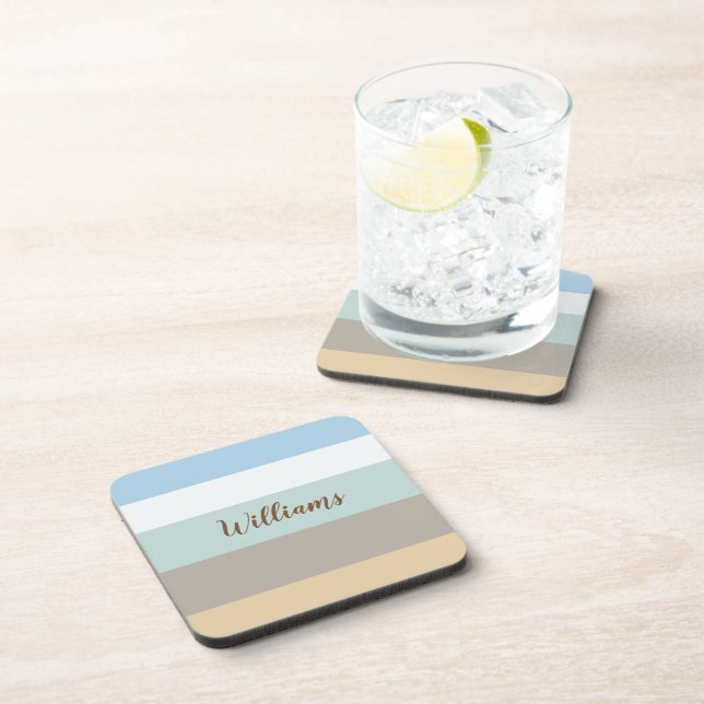 Strandfarbblock Untersetzer mit Kork (Rechte Seite)