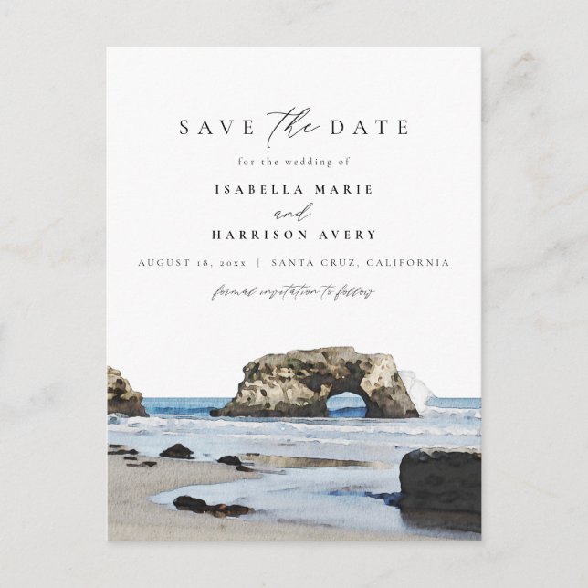 Strandfarbe Santa Cruz Postkarte (Vorderseite)