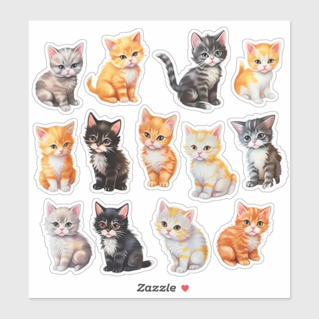 Strandfarben Cat Scrapbook Stationierung Aufkleber (Blatt)