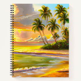 Strandfarben, tropisches Sonnenuntergang Notizbuch