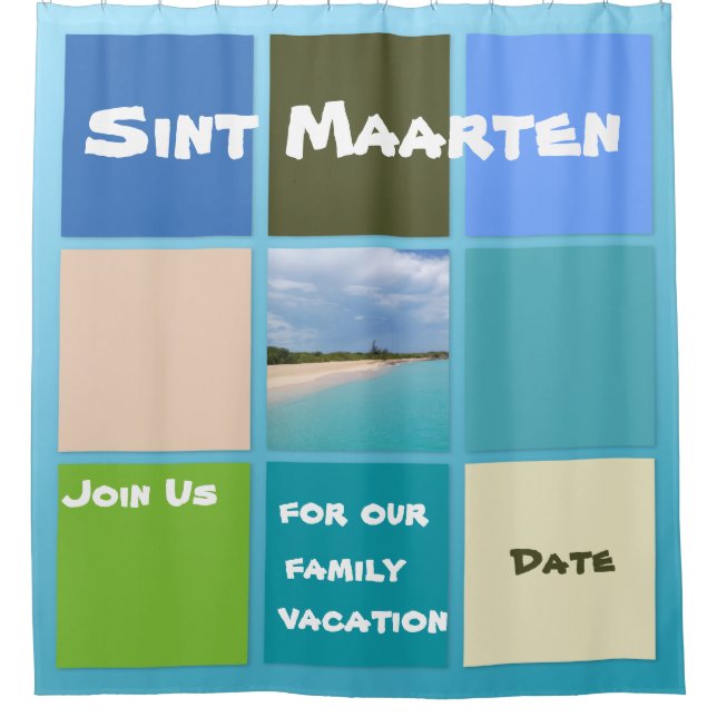 Strandfarben von St. Maarten Duschvorhang (Vorderseite)