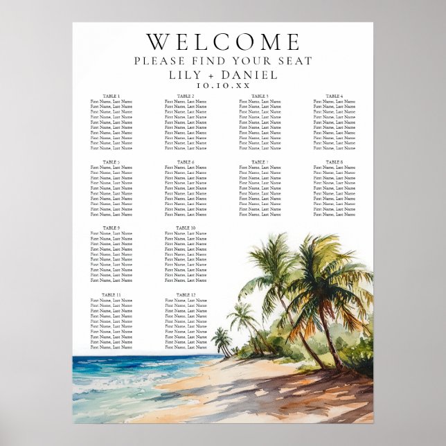Strandfarben-Wetterkarte für tropischen Strand Poster (Vorne)