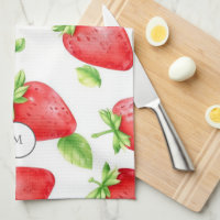 Strandfarbene Erdbeeren im Sommer mit Monogramm