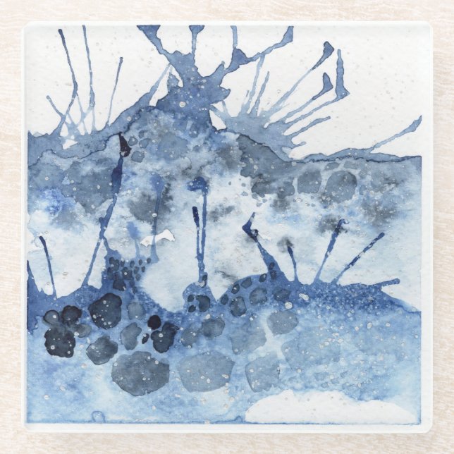 Strandfarbene Wellen Untersetzer (Vorderseite)