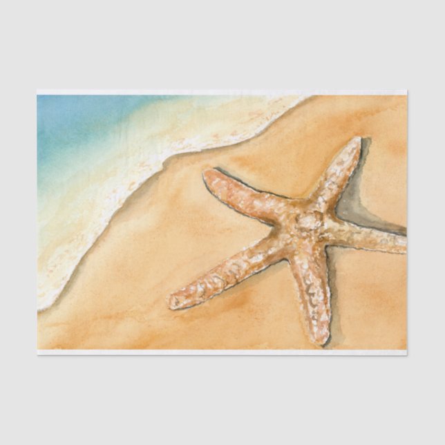 Strandfarbener Starfish Seidenpapier (Vorderseite)