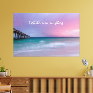 Strandfotografie-Dekoration mit Reiseangebot Leinwanddruck