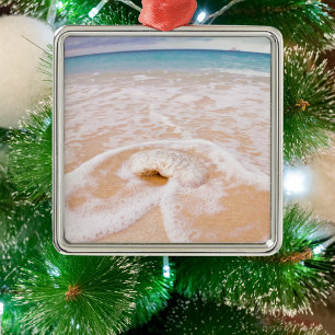 Strandfront mit Muscheln Cayman Islands Ornament Aus Metall