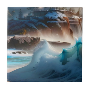 Strandfront Ocean Waves Landschaft 1 Fliese