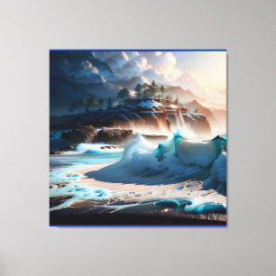 Strandfront Ocean Waves Landschaft 1 Leinwanddruck