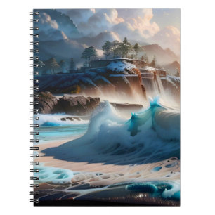 Strandfront Ocean Waves Landschaft 1 Notizblock