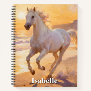 Strandgalopp bei Sonnenaufgang Notizbuch
