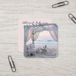 Strandgazebo mit Couch Quadratische Visitenkarte