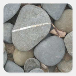 Strandgestein und Kieskleber Quadratischer Aufkleber