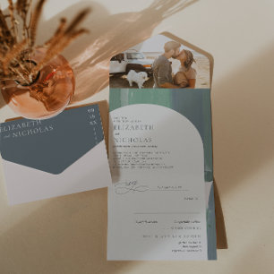Strandglas Boho-Hochzeit All In One Einladung