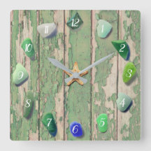 Strandglasküstendekor Driftwood Green Gray