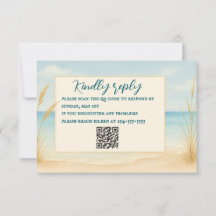 Strandglück QR-Code-RSVP-Karte