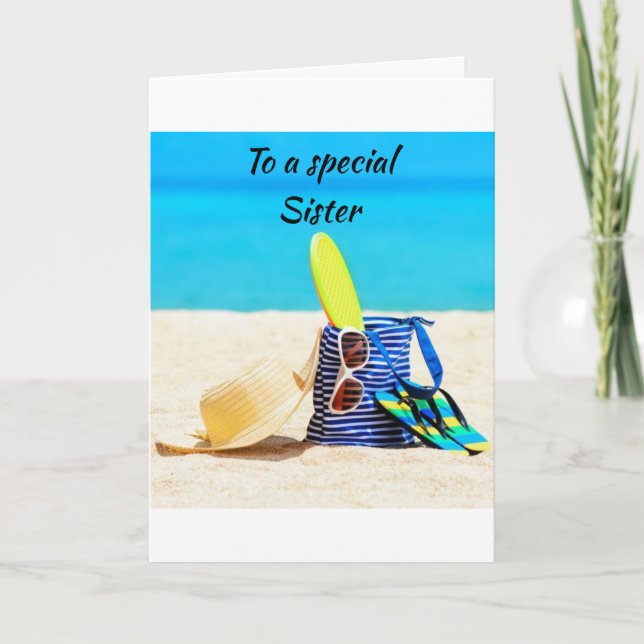 STRANDGREIFEN ZU MEINEM *BESONDEREN SCHWESTER* GEB KARTE (Vorderseite)