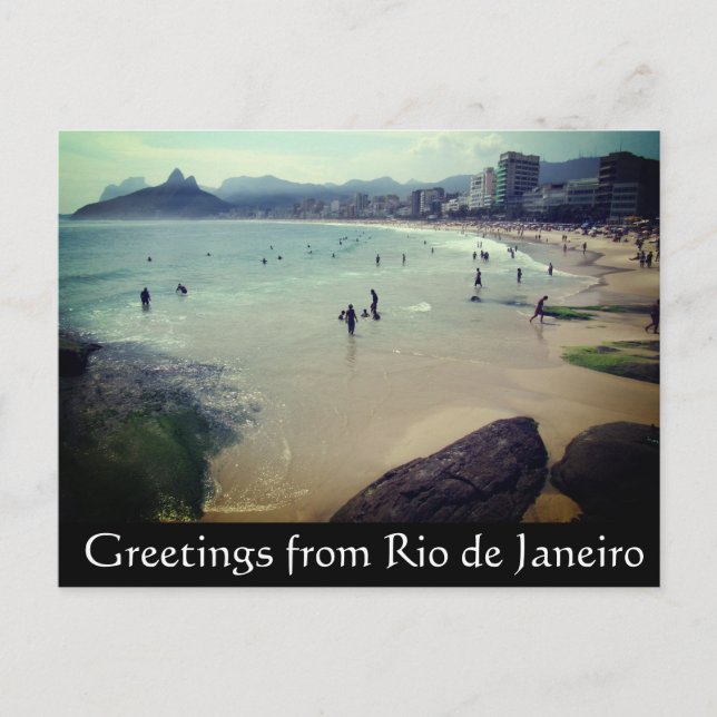 Strandgrüße von Copacabana Postkarte (Vorderseite)