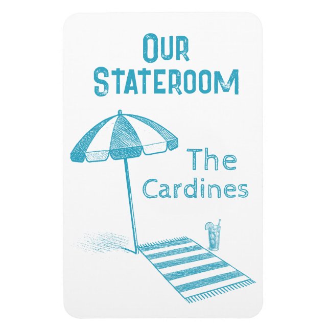 Strandhandtuch Kreuzfahrt Schiff Stateroom Türmark Magnet (Vertikal)