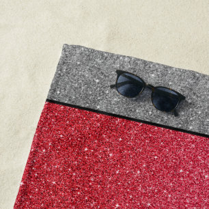 Strandhandtücher in Rot/Silbernen Glitzer Strandtuch