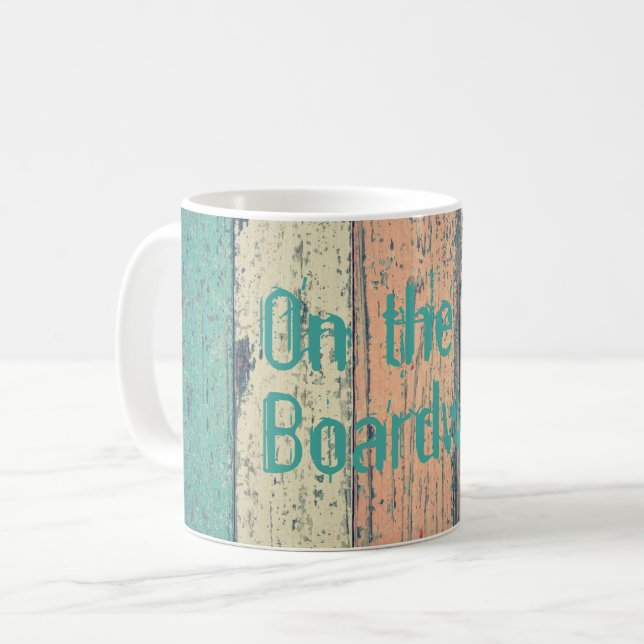 Strandhaus aus lackiertem Holz am Ozean Kaffeetasse (Vorderseite Links)