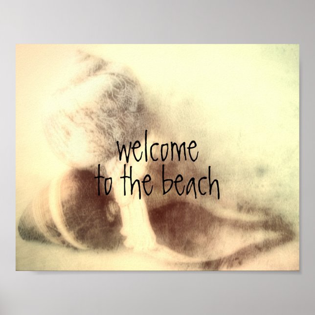Strandhaus Begrüßungsmauerkunst Poster (Vorne)