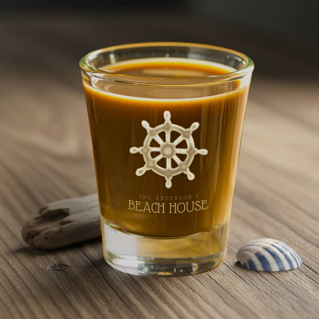Strandhaus Boot Steuer Gold ID623 Schnapsglas (Von Creator hochgeladen)